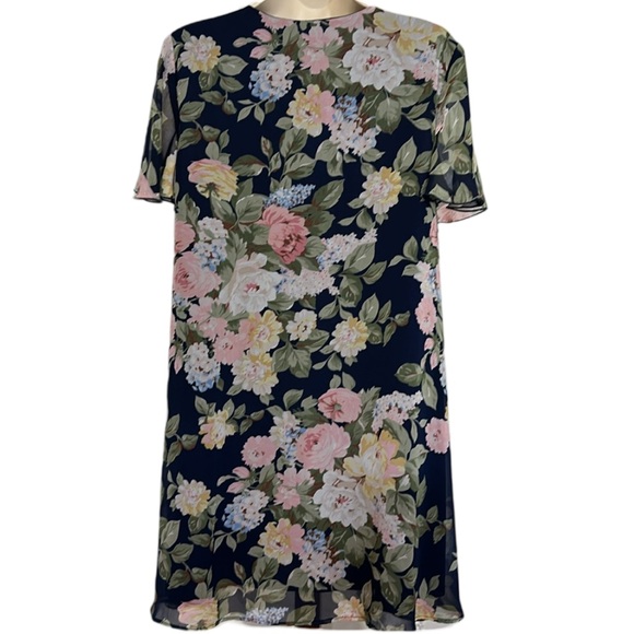 Show Me Your MuMu Kylie Navy Floral Lace-Up Mini Dress - Picture 6 of 6